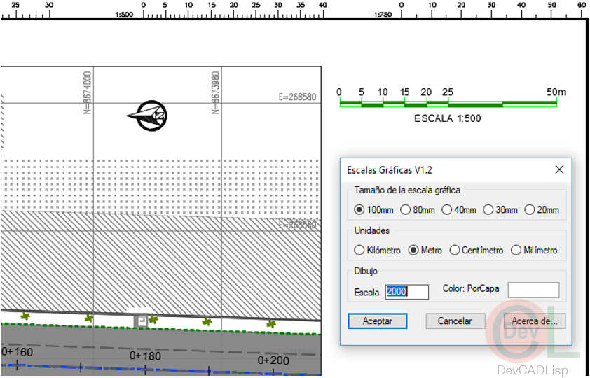 Rutina Lisp que crea una Escala Gráfica en el espacio papel ...