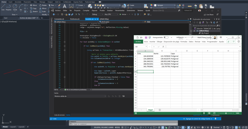 Programación .NET para conectar AutoCAD y Excel