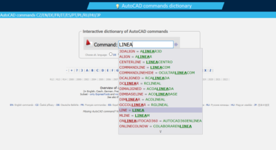 Traducción interactiva de comandos de AutoCAD