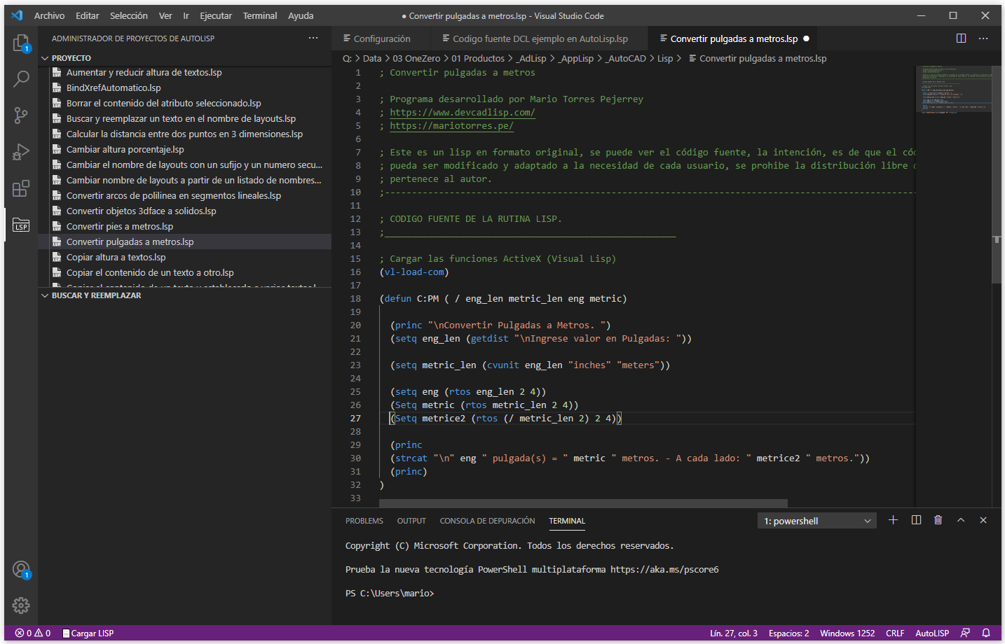 invadir herida Lectura cuidadosa Trabajar con proyectos y archivos fuente con Visual Studio Code | DevCADLisp